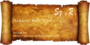 Szeicz Ráfis névjegykártya